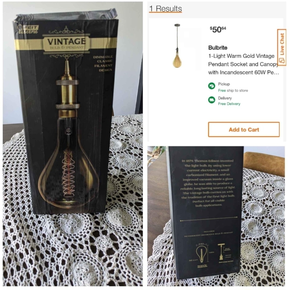 Vintage Style Pendant Light Bulb